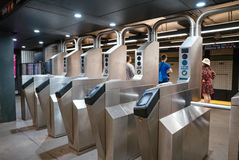Automatic fare collection gates for metro rail stations